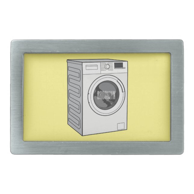Washing machine cartoon illustration  belt buckle (Front)