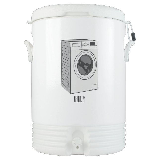 Washing machine cartoon illustration  beverage cooler (Front)
