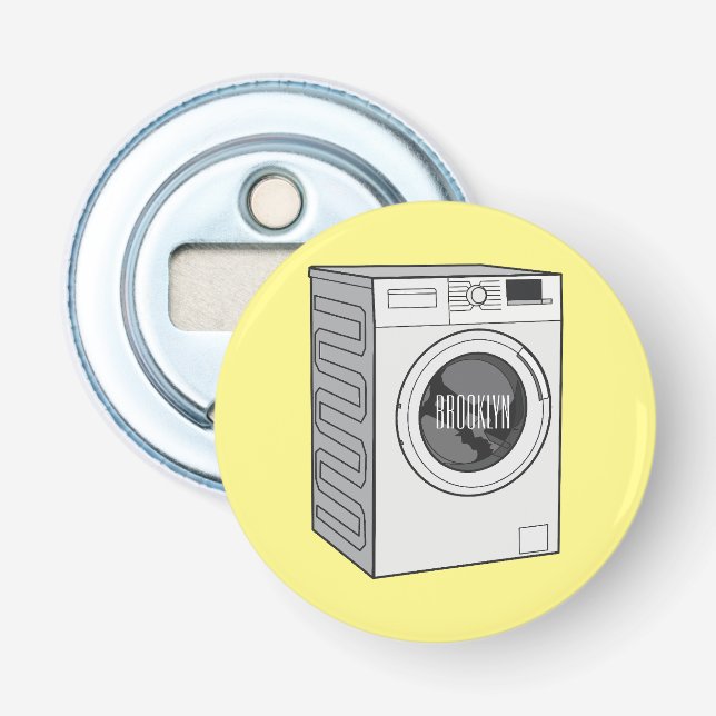 Washing machine cartoon illustration  bottle opener (Front)