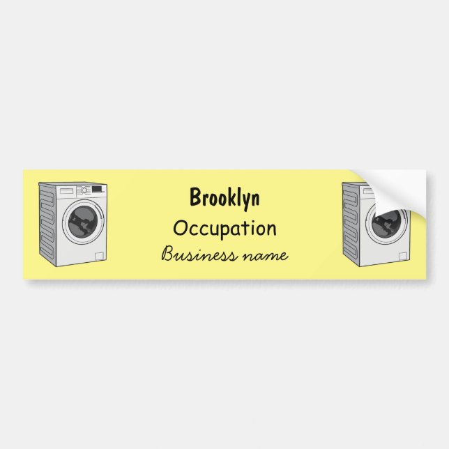 Washing machine cartoon illustration bumper sticker (Front)