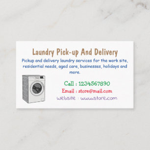 Washing machine cartoon illustration business card