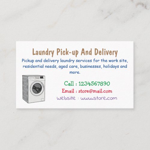Washing machine cartoon illustration  business card