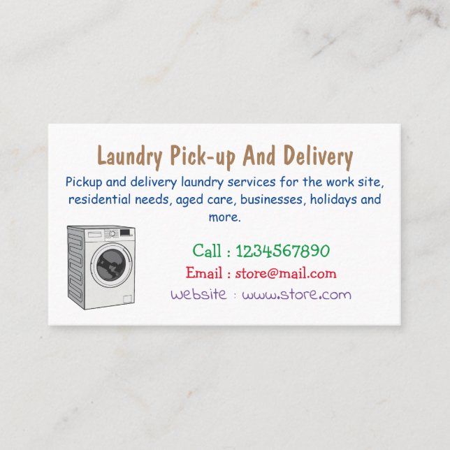 Washing machine cartoon illustration  business card (Front)