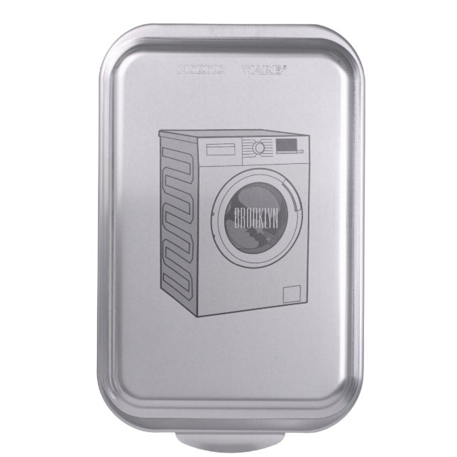Washing machine cartoon illustration  cake pan (Front Vertical)