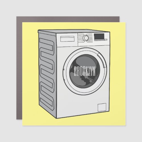 Washing machine cartoon illustration  car magnet