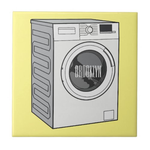 Washing machine cartoon illustration  ceramic tile