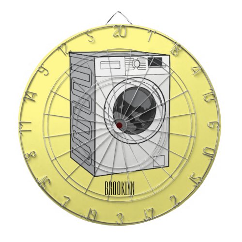 Washing machine cartoon illustration  dart board