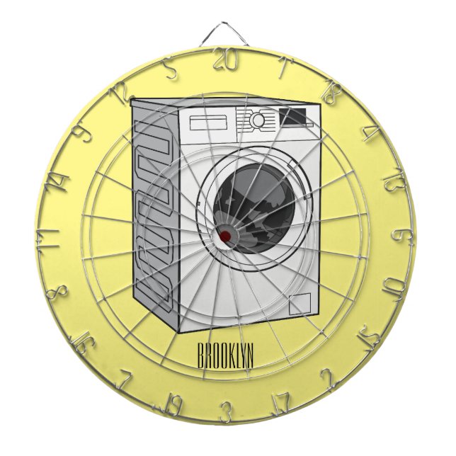 Washing machine cartoon illustration  dart board (Front)