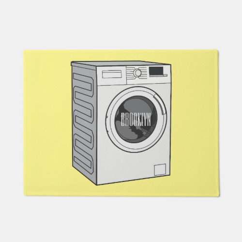 Washing machine cartoon illustration  doormat