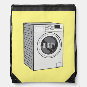 Washing machine cartoon illustration  drawstring bag