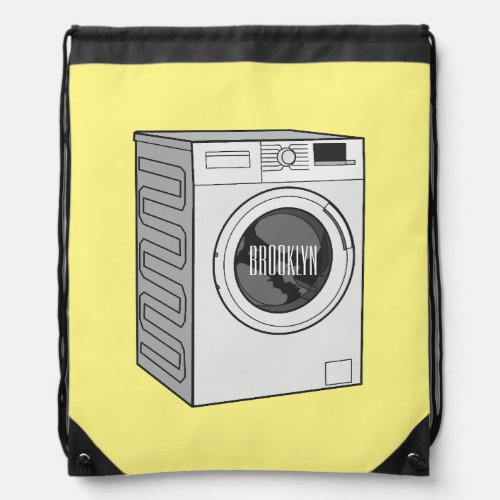 Washing machine cartoon illustration  drawstring bag