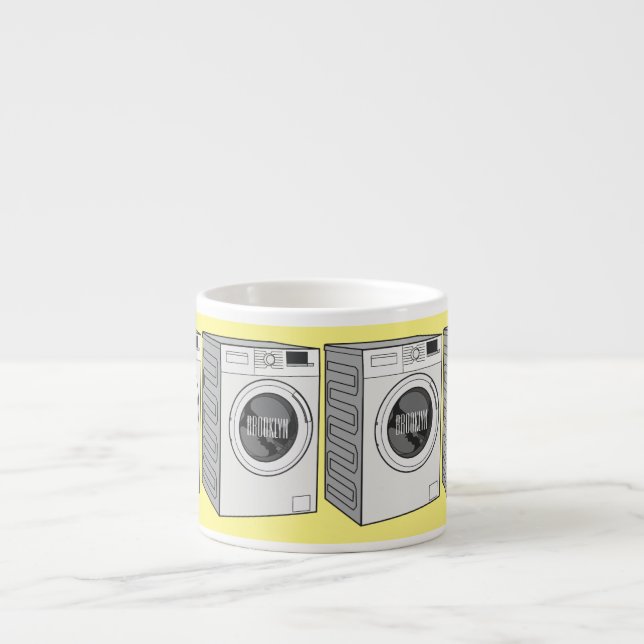 Washing machine cartoon illustration  espresso cup (Front)