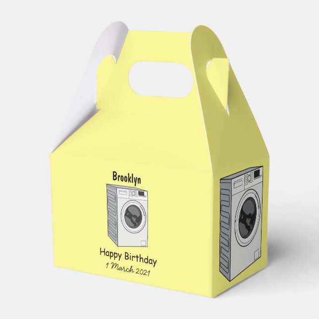 Washing machine cartoon illustration favor boxes (Front Side)