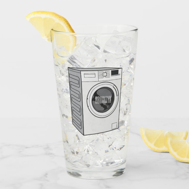 Washing machine cartoon illustration  glass (Front Ice)