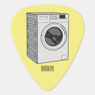 Washing machine cartoon illustration  guitar pick