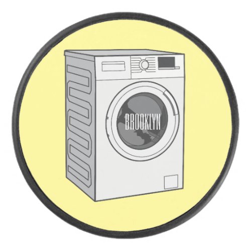 Washing machine cartoon illustration  hockey puck