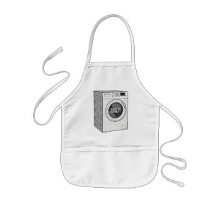 Washing machine cartoon illustration kids' apron