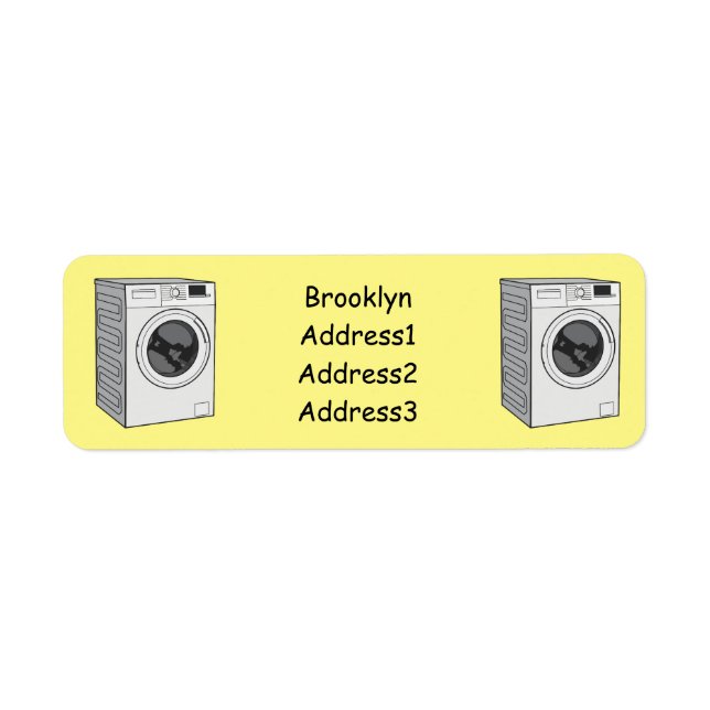 Washing machine cartoon illustration label (Front)