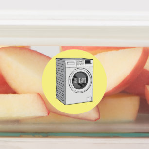 Washing machine cartoon illustration labels