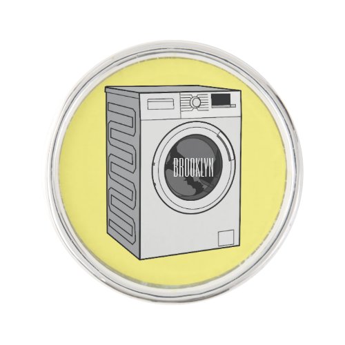 Washing machine cartoon illustration  lapel pin
