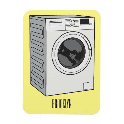 Washing machine cartoon illustration  magnet