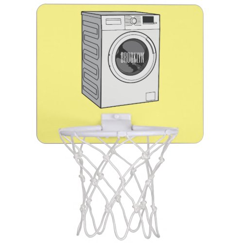 Washing machine cartoon illustration  mini basketball hoop
