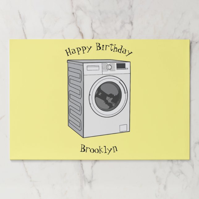 Washing machine cartoon illustration paper pad (Front)