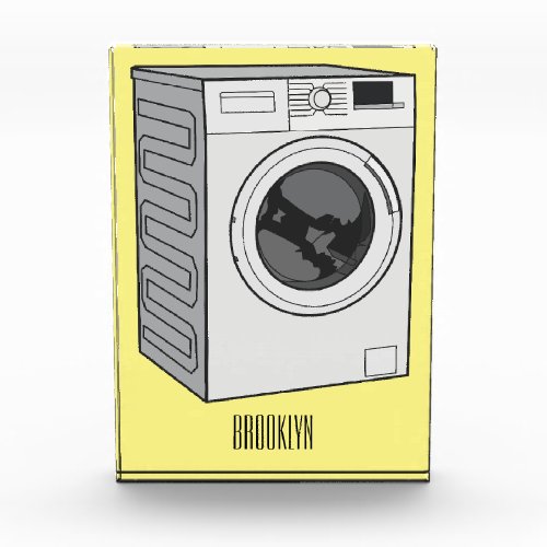 Washing machine cartoon illustration  photo block