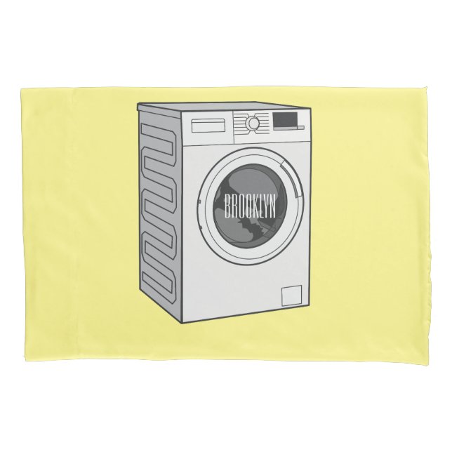 Washing machine cartoon illustration  pillow case (Front)
