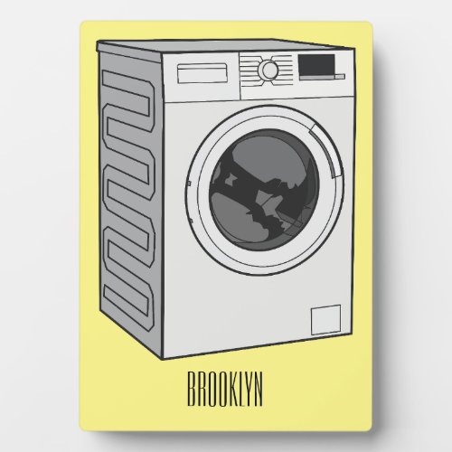 Washing machine cartoon illustration  plaque