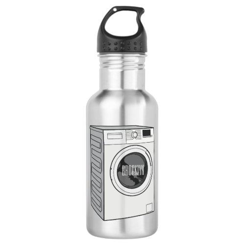 Washing machine cartoon illustration  stainless steel water bottle