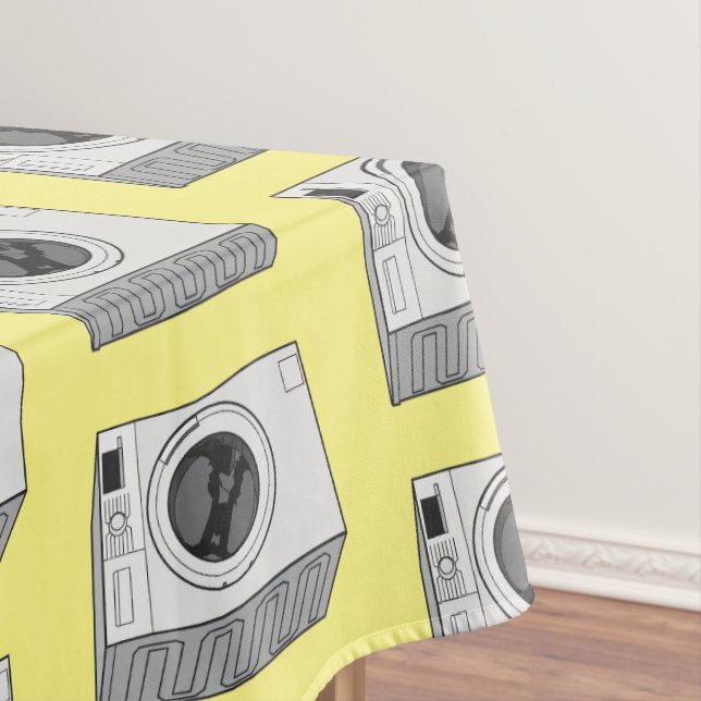 Washing machine cartoon illustration  tablecloth (In Situ)