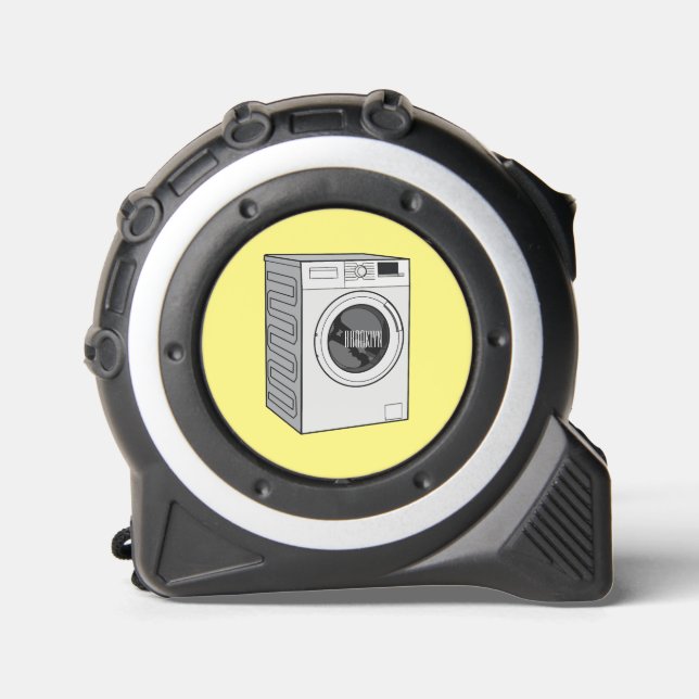 Washing machine cartoon illustration  tape measure (Front)