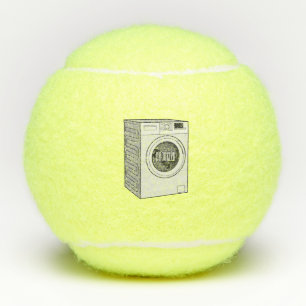 Washing machine cartoon illustration tennis balls