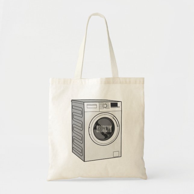 Washing machine cartoon illustration  tote bag (Front)