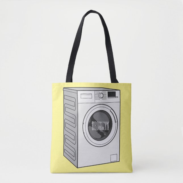 Washing machine cartoon illustration  tote bag (Front)