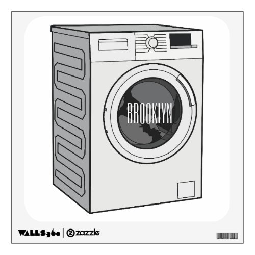 Washing machine cartoon illustration  wall decal