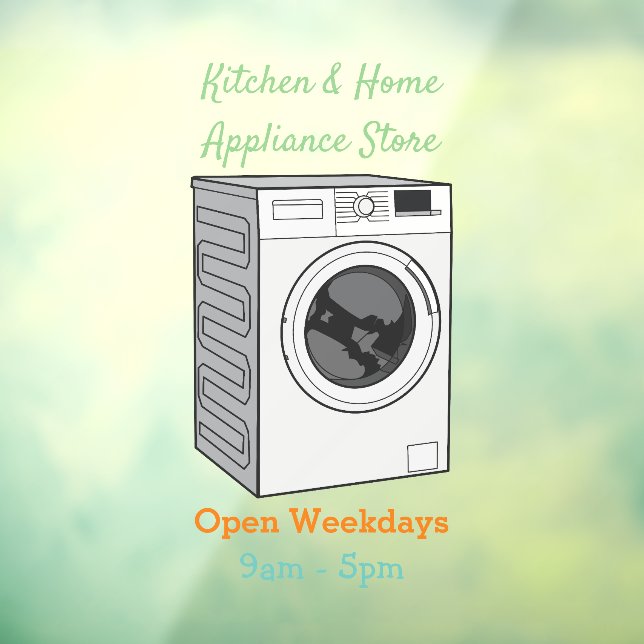 Washing machine cartoon illustration  window cling (Sheet 3)