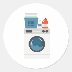 Washing Machine Classic Round Sticker