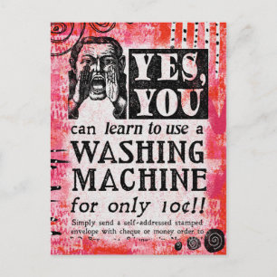Washing Machine - Funny Vintage Ad Postcard