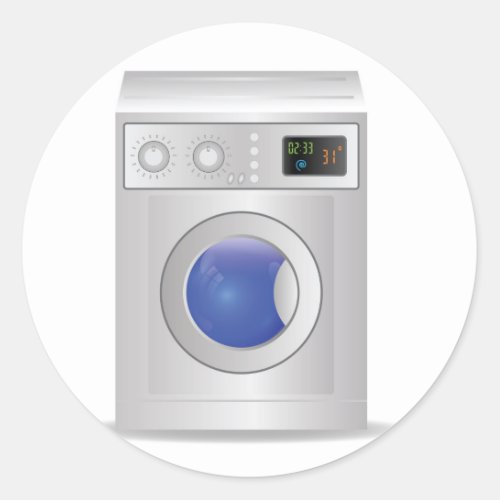 washing machine icon classic round sticker
