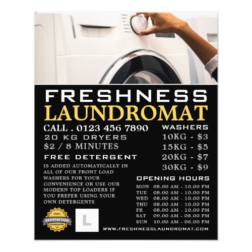 Washing Machine Laundromat Cleaning Advertising Flyer