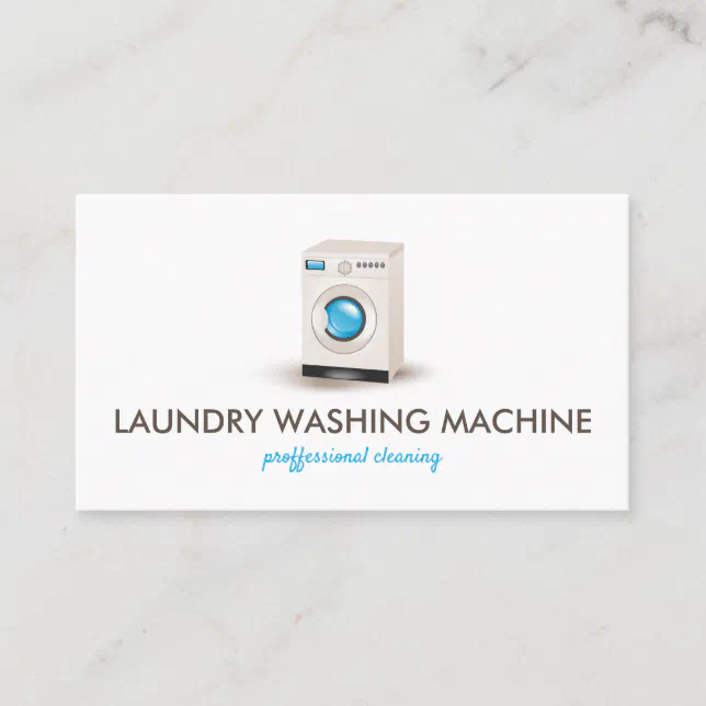 Washing machine Laundry Cleaning Business Card | Zazzle