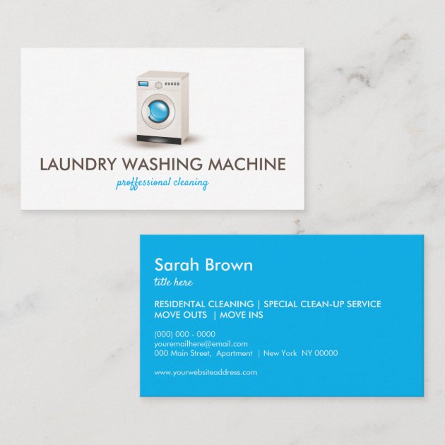 Washing machine Laundry Cleaning Business Card