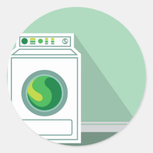 Washing Machine Laundry Room Classic Round Sticker