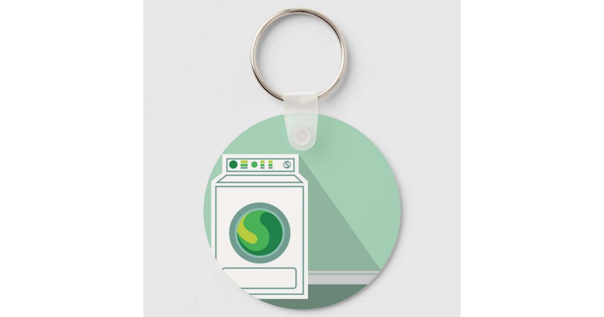 Washing Machine Laundry Room Keychain Zazzle