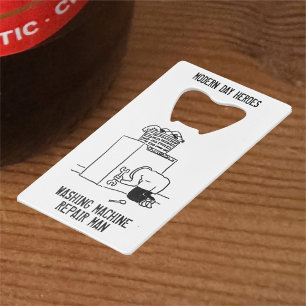 Washing Machine Repair Man Credit Card Bottle Opener