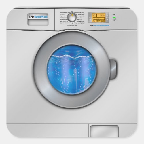 Washing Machine Square Sticker