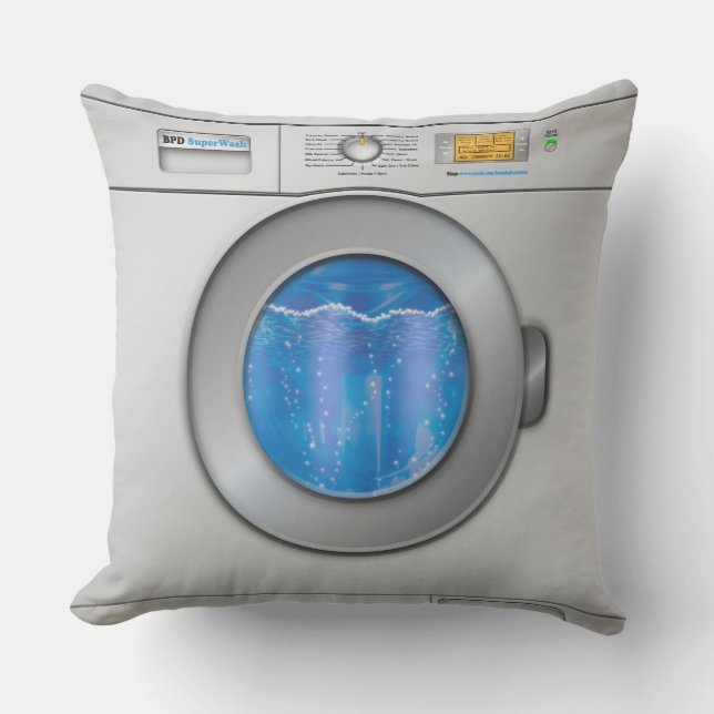 Washing Machine Throw Pillow (Front)