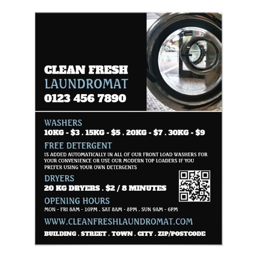 Washing Machines Laundromat Cleaning Service Flyer